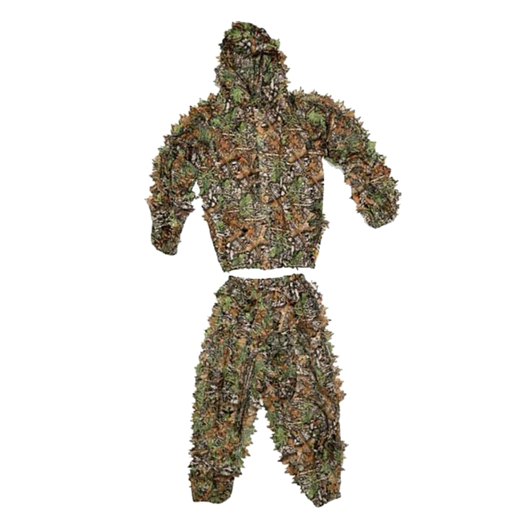 3D Camo Hooded Stretchy Ghillie Suits Clothes Jacket Pants Zipper Design for Hunting Shooting - TIKIJTRONICS 0 SPECIFICATIONSType: Jacket & Pants SetStyle: Ghillie SuitsSize: One SizeQuantity: 1 SetOrigin: Mainland ChinaMaterial: CottonGender: UnisexFit: Fits true to size, take your normal sizeFeatures: 3-D Clothing, HoodCountry/Region of Manufacture: ChinaBundle Description: Jacket Pants Head TIKIJTRONICS  (Store description)