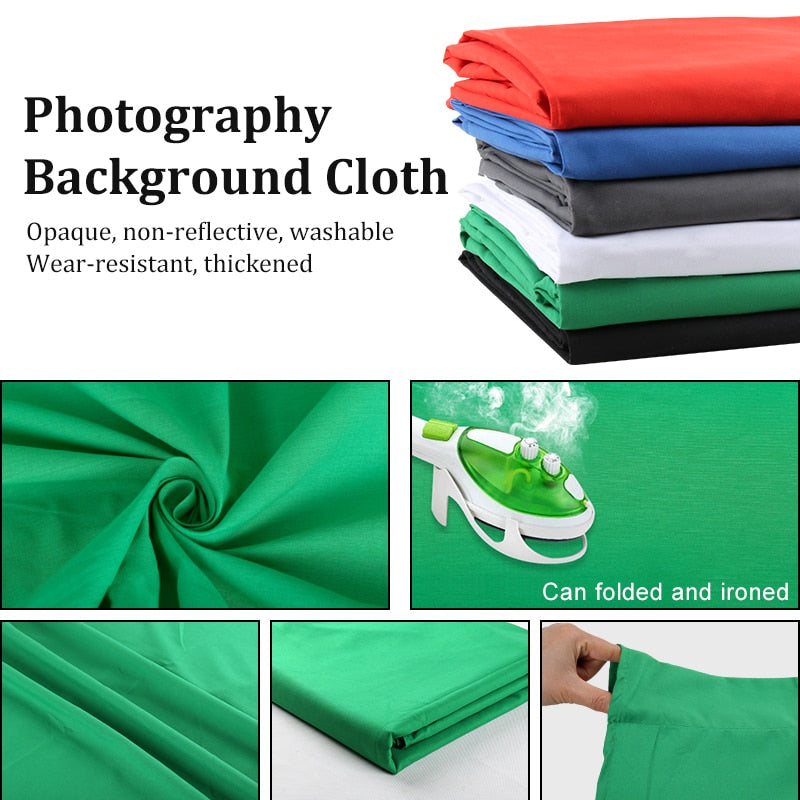 3X1/2/3/4/6M Photography Backdrops Polyester Cotton Photo Studio Backdrop Green Screen Chromakey Photo Shoot Background 6 Colors TIKIJTRONICS