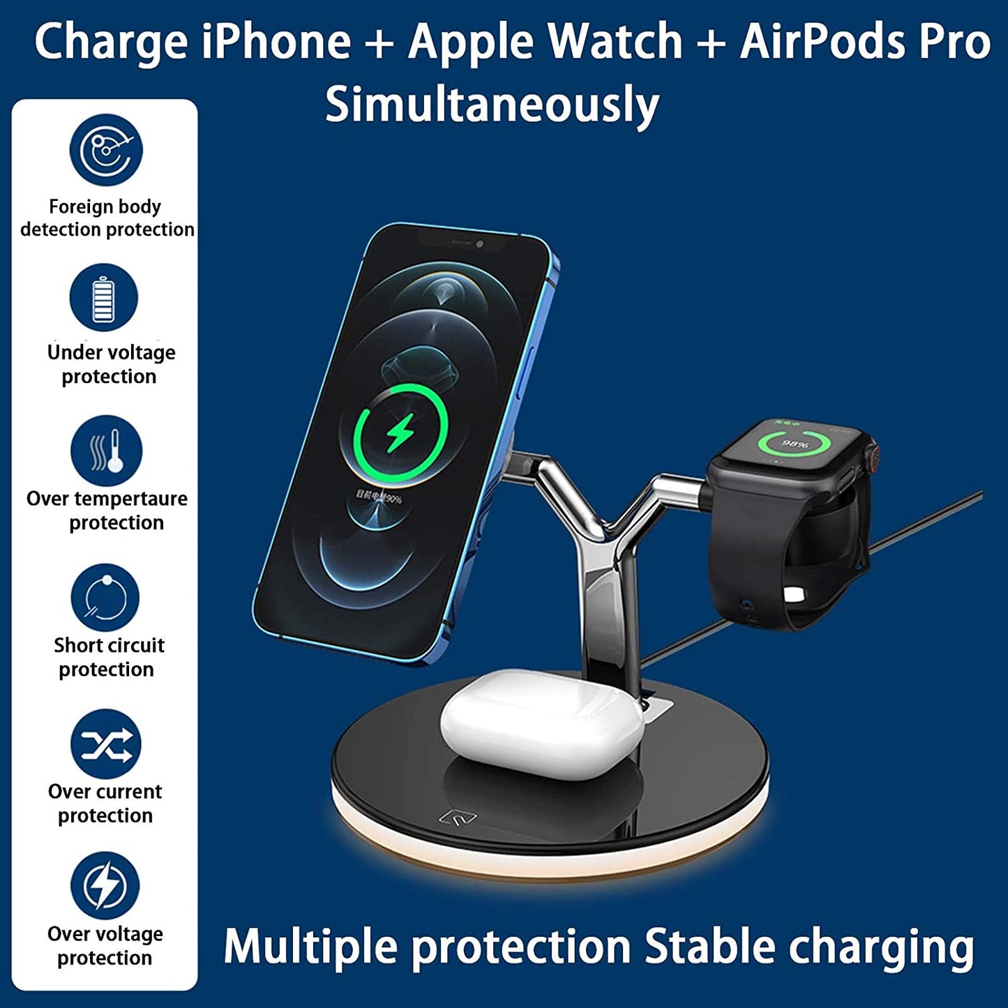 3 in one12 Mini Pro MAX Charging Station For Apple Watch 6 5 4 3 2 1 AirPods Pro - TIKIJTRONICS # 0