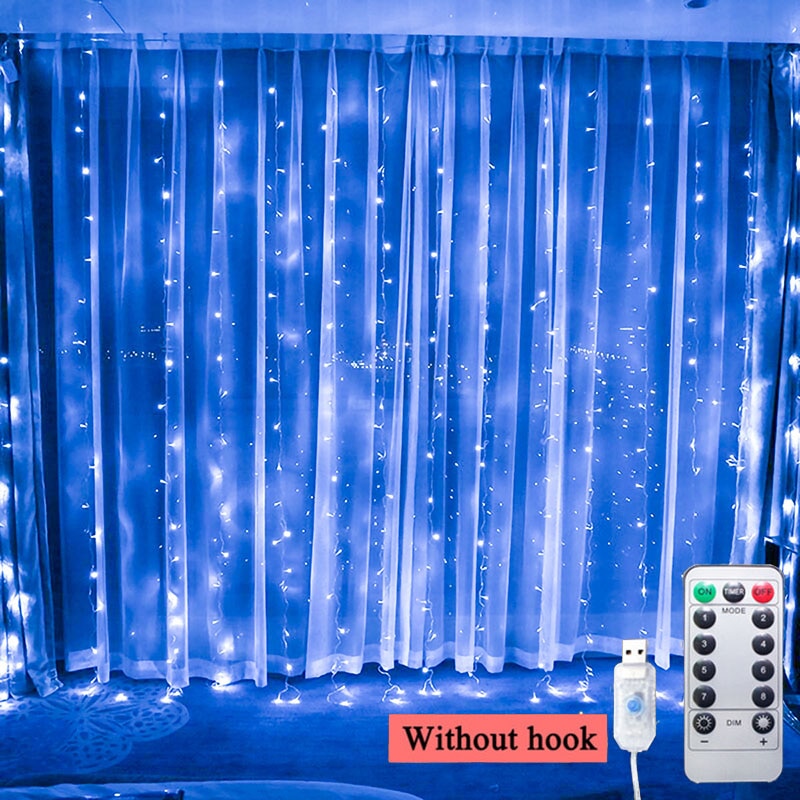 3m 100/200/300LED Curtain String Light Garland Wedding Party Decorations Table Bachelorette Birthday Ramadan Easter Home Festoon TIKIJTRONICS