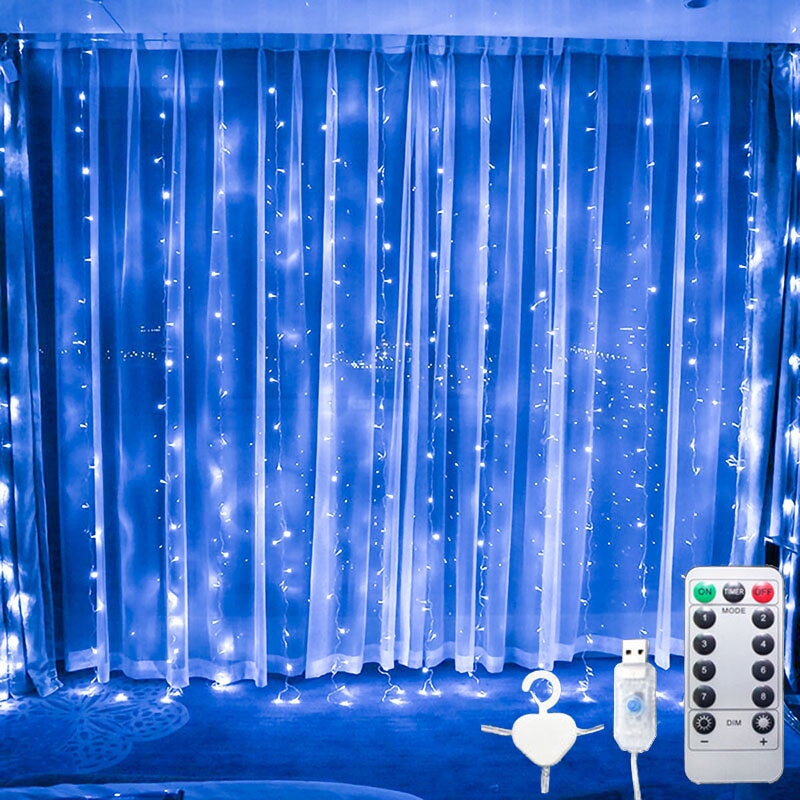 3m 100/200/300LED Curtain String Light Garland Wedding Party Decorations Table Bachelorette Birthday Ramadan Easter Home Festoon TIKIJTRONICS