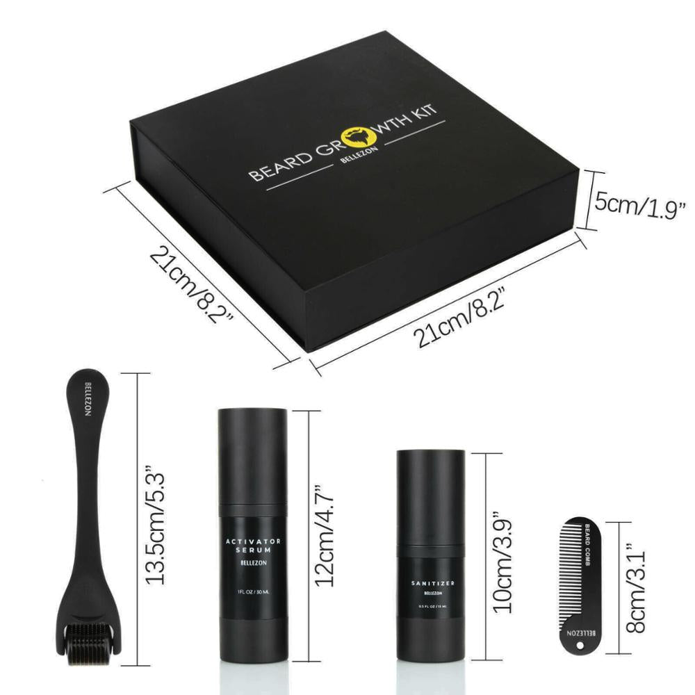 4 Pcs/Set Beard Growth Kit Men's Beard Growth Oil Nourishing Enhancer Beard Oil Beard Care With Comb Beard Roller Beard Oil - Premium 0 from TIKIJTRONICS - Just $16.24! Shop now at TIKIJTRONICS