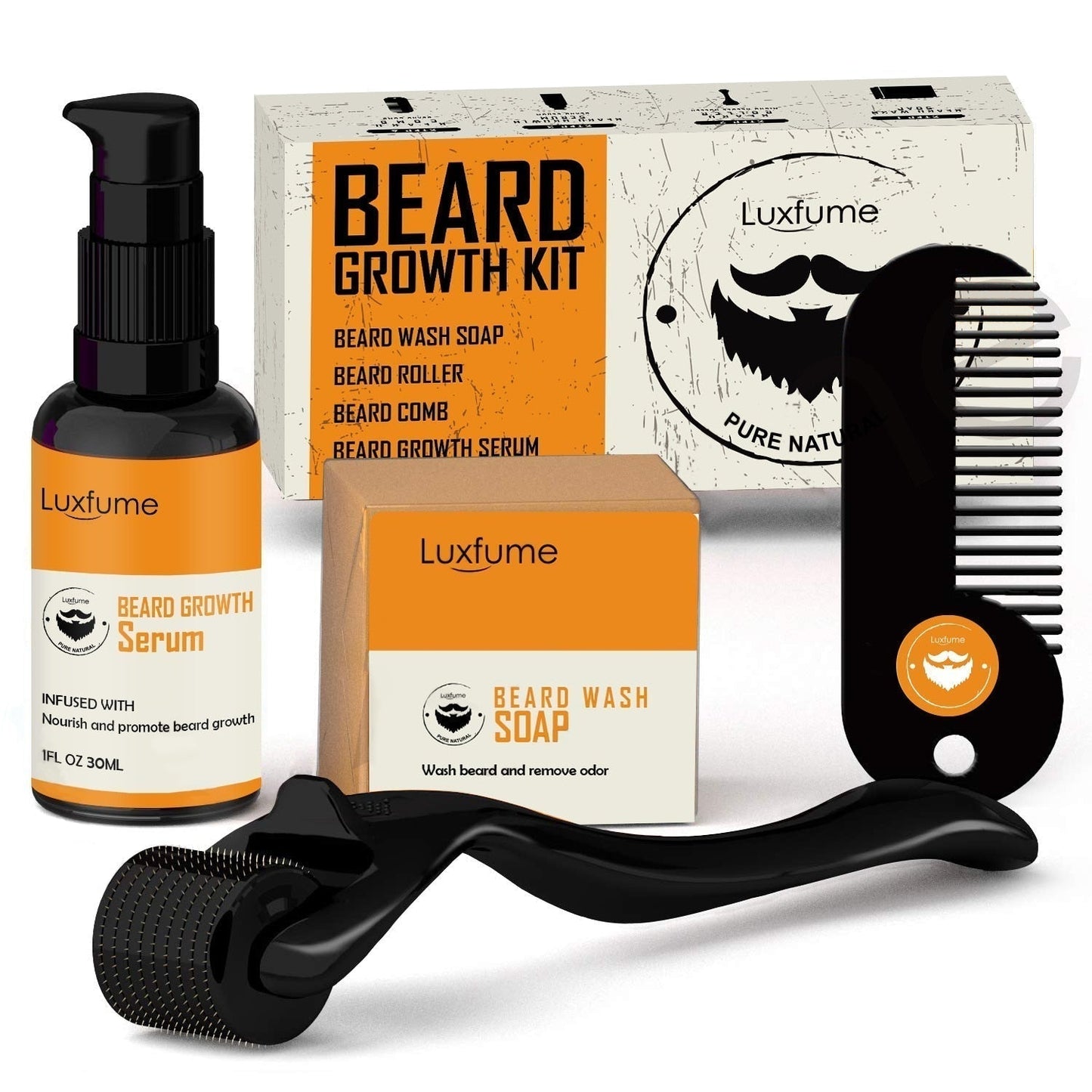 4 Pcs/Set Beard Growth Kit Men's Beard Growth Oil Nourishing Enhancer Beard Oil Beard Care With Comb Beard Roller Beard Oil - Premium 0 from TIKIJTRONICS - Just $16.24! Shop now at TIKIJTRONICS