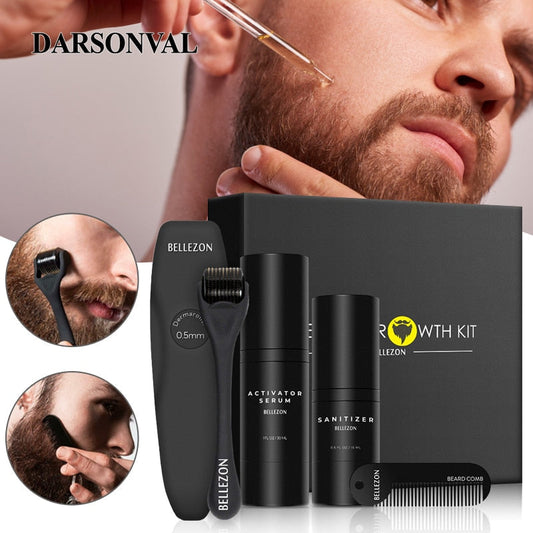 4 Pcs/Set Beard Growth Kit Men's Beard Growth Oil Nourishing Enhancer Beard Oil Beard Care With Comb Beard Roller Beard Oil - Premium 0 from TIKIJTRONICS - Just $16.24! Shop now at TIKIJTRONICS