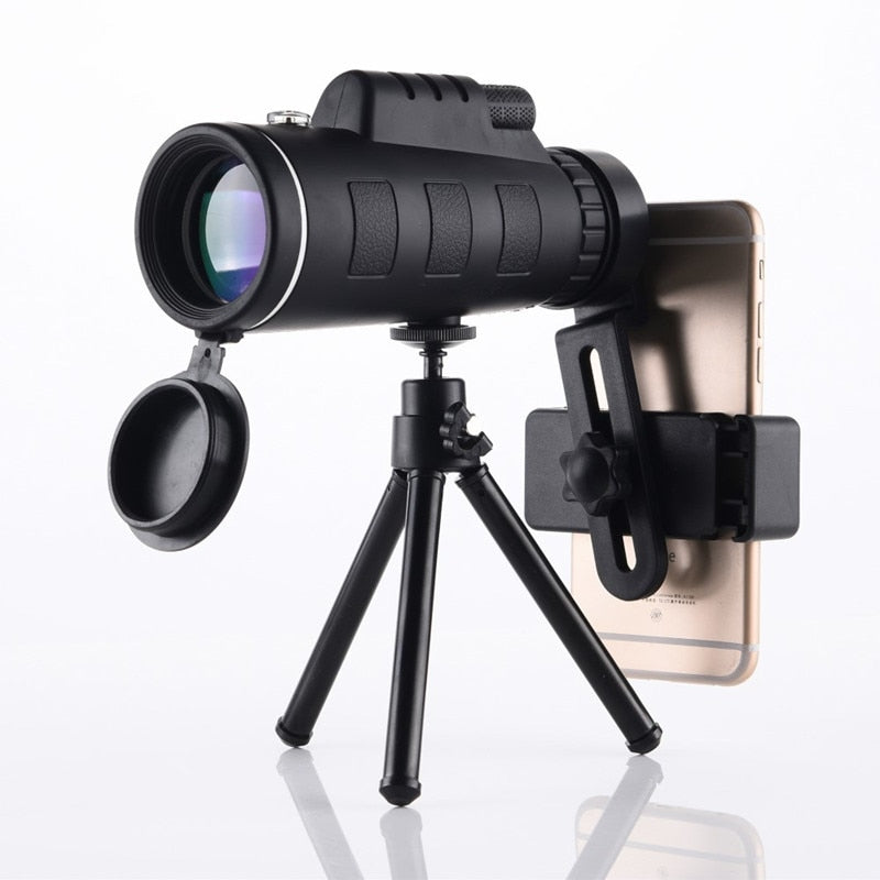 40X60 Zoom Monocular Telescope Clear Weak Night Vision Pocket Telescope With Smart Phone Holder For Camping Scope Binoculars - TIKIJTRONICS # 0