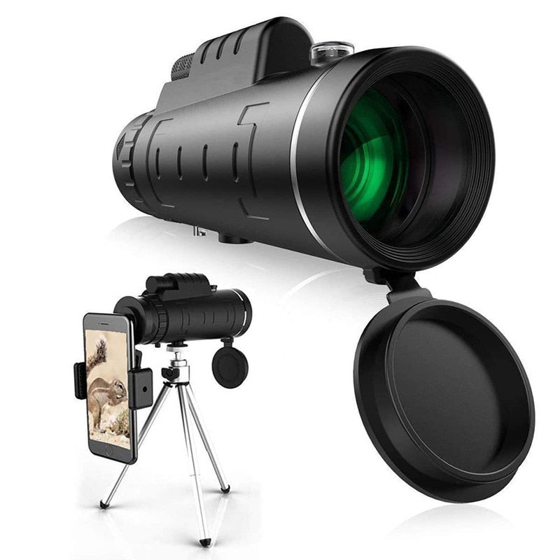 40X60 Zoom Monocular Telescope Clear Weak Night Vision Pocket Telescope With Smart Phone Holder For Camping Scope Binoculars - TIKIJTRONICS # 0