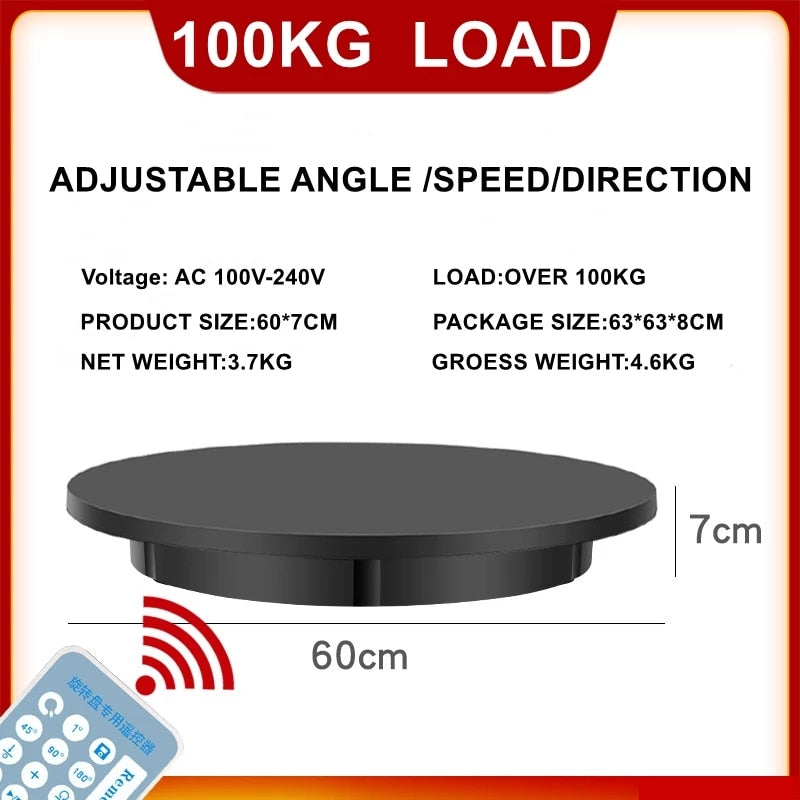 42/60CM Remote Control Rotating Display Stand 360° Panoramic Automatic Rotating Display Turntable 100KG Load Exhibition Rotation - TIKIJTRONICS 0 SPECIFICATIONSWeight: 2.5-4.6kgProduct Load: 100KGPhotography Accessories Type: BaseplatePackage: YesOrigin: Mainland ChinaModel Number: AC-RT420-600Material: ABSColor: White/BlackBrand Name: advicho TIKIJTRONICS  (Store description)