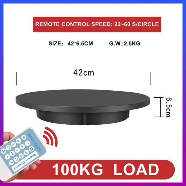 42/60CM Remote Control Rotating Display Stand 360° Panoramic Automatic Rotating Display Turntable 100KG Load Exhibition Rotation - TIKIJTRONICS 0 SPECIFICATIONSWeight: 2.5-4.6kgProduct Load: 100KGPhotography Accessories Type: BaseplatePackage: YesOrigin: Mainland ChinaModel Number: AC-RT420-600Material: ABSColor: White/BlackBrand Name: advicho TIKIJTRONICS  (Store description)