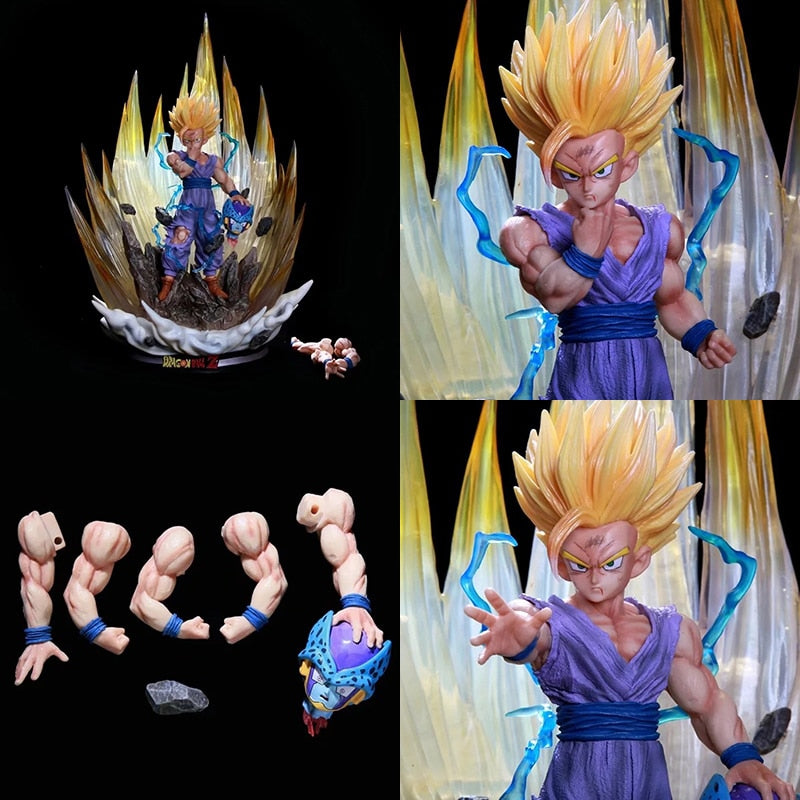 42cm Anime Dragon Ball Figure Super Saiyan Son Gohan PVC Action Figure with Light Effect Collection Desktop Statue Toys Gifts - TIKIJTRONICS # 0