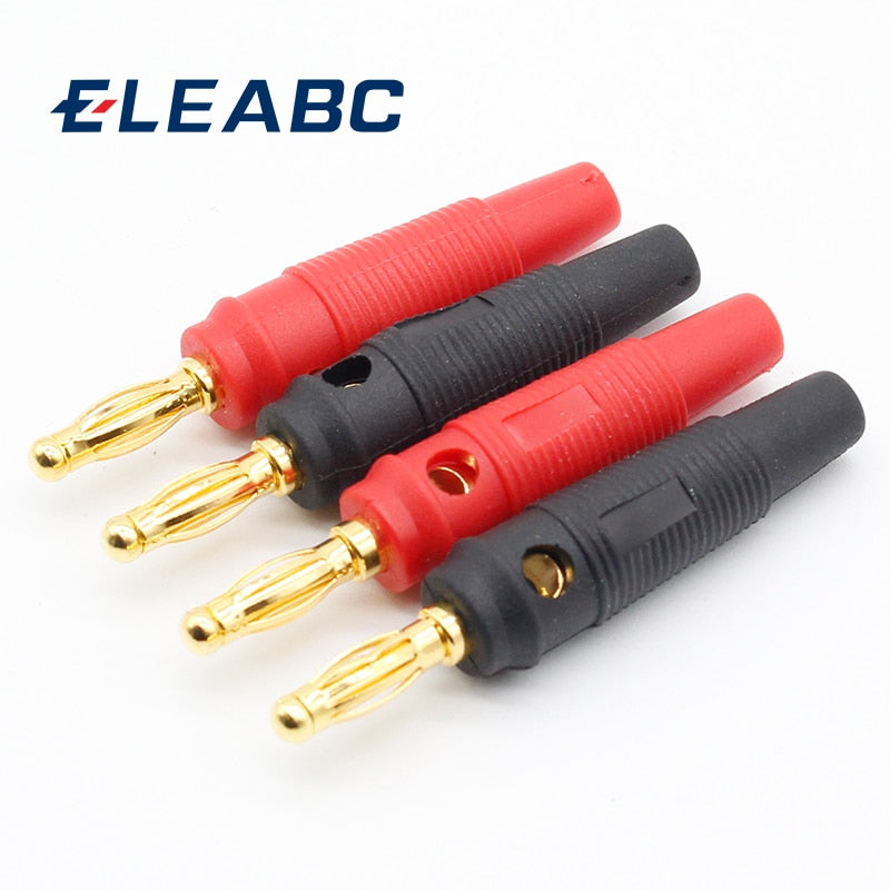 4pcs New 4mm Plugs pure copper Gold Plated Musical Speaker Cable Wire Pin Banana Plug Connectors - TIKIJTRONICS 0 SPECIFICATIONSOrigin: Mainland ChinaModel Number: 4mmCertification: CEBrand Name: ELEABC TIKIJTRONICS  (Store description)