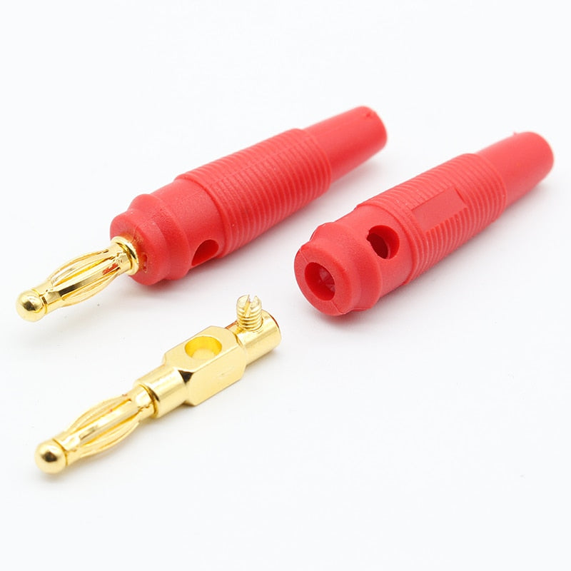 4pcs New 4mm Plugs pure copper Gold Plated Musical Speaker Cable Wire Pin Banana Plug Connectors - TIKIJTRONICS 0 SPECIFICATIONSOrigin: Mainland ChinaModel Number: 4mmCertification: CEBrand Name: ELEABC TIKIJTRONICS  (Store description)