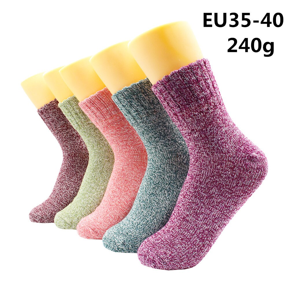 5 Pairs Winter Warmer Women Thicken Thermal Wool Cashmere Snow Socks Fashion Casual Euramerican National Wool Socks for Women - Premium 0 from TIKIJTRONICS - Just $10.01! Shop now at TIKIJTRONICS