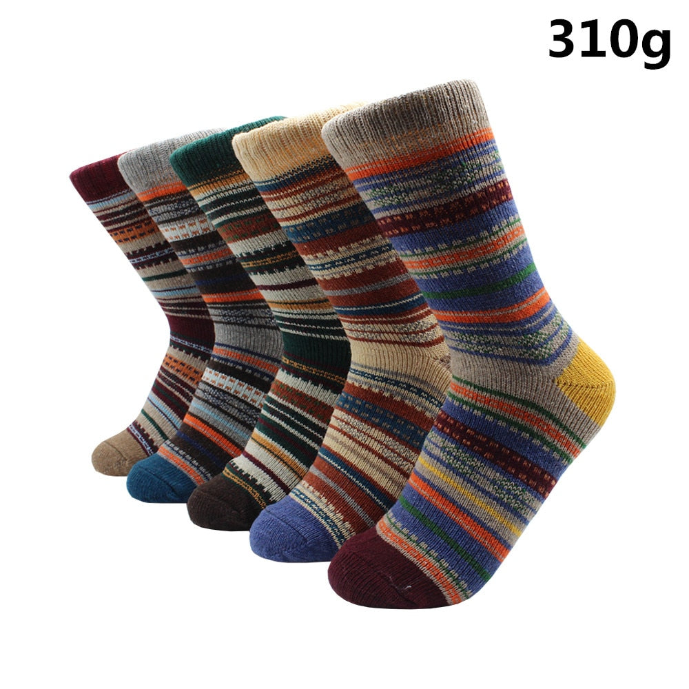 5 Pairs Winter Warmer Women Thicken Thermal Wool Cashmere Snow Socks Fashion Casual Euramerican National Wool Socks for Women - Premium 0 from TIKIJTRONICS - Just $10.01! Shop now at TIKIJTRONICS