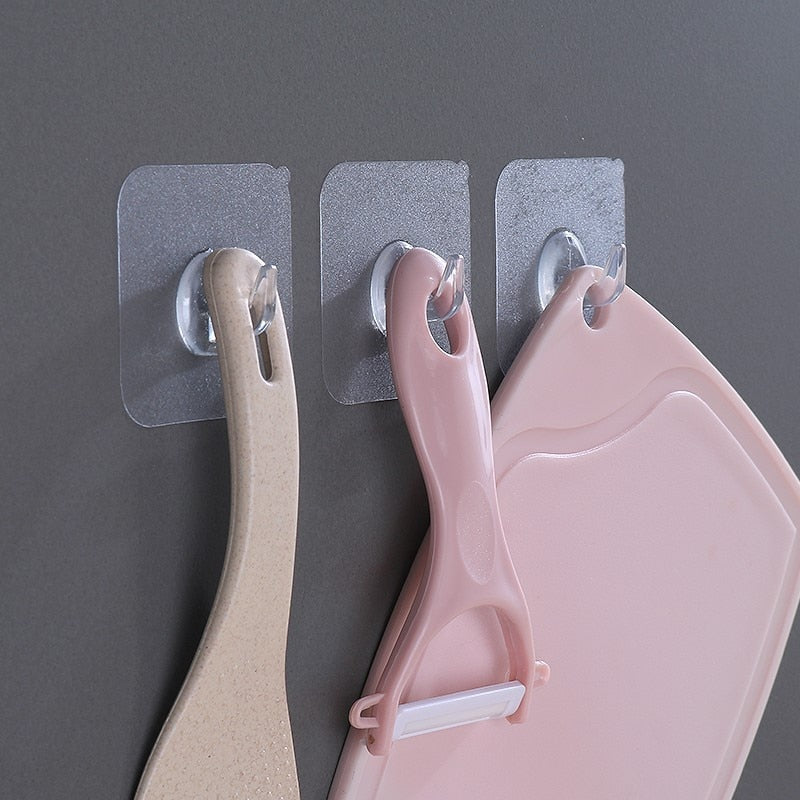 50/5Pcs Transparent Strong Self Adhesive Door Wall Hangers Hanging Kitchen Magic Bathroom Accessories Hook For Silicone Storage - TIKIJTRONICS 0 SPECIFICATIONSOrigin: Mainland ChinaNo. of Hooks: >10Material: PVC TIKIJTRONICS  (Store description)