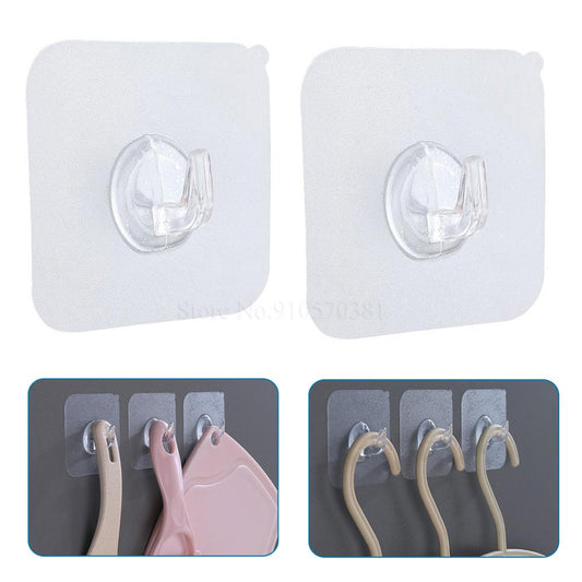 50/5Pcs Transparent Strong Self Adhesive Door Wall Hangers Hanging Kitchen Magic Bathroom Accessories Hook For Silicone Storage - TIKIJTRONICS 0 SPECIFICATIONSOrigin: Mainland ChinaNo. of Hooks: >10Material: PVC TIKIJTRONICS  (Store description)