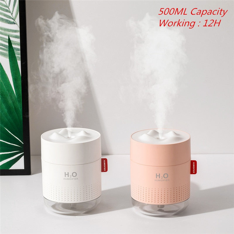 500ML Large Capacity Ultrasonic Air Humidifier with Romantic Lamp USB Car Mist Maker Aroma Oil Diffuser Aromatherapy Humidifiers - TIKIJTRONICS # 0