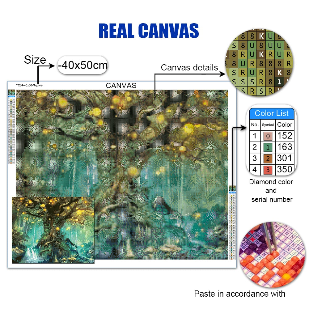 5D Diamond Embroidery Magical Landscape Tree Diamond Painting Full Square/Round DIY Rhinestone Mosaic Decoration Home Furnishing - Premium 0 from TIKIJTRONICS - Just $4.53! Shop now at TIKIJTRONICS