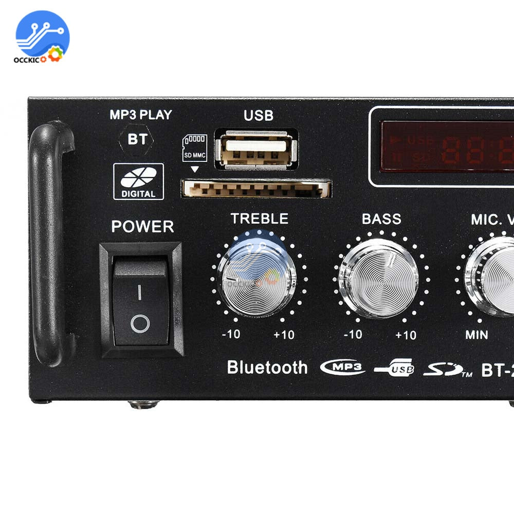 600W Bluetooth Amplifier 300W+300W 2CH HIFI Audio Stereo Power AMP USB FM Radio Car Home Theater with Remote Control - TIKIJTRONICS 0 SPECIFICATIONSPackage: YesOrigin: Mainland ChinaModel Number: 600W Bluetooth AmplifierMaximum Power Per Channel: Above 200WChannels: 2 (2.0)Brand Name: occkic TIKIJTRONICS  (Store description)