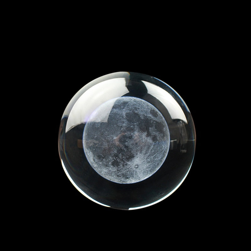 60MM80MM 3D Crystal Moon Ball Glass Sphere Snow Globe Laser Engraved Solar System Miniature Model Home Decor Astronomy Gift - TIKIJTRONICS 0 SPECIFICATIONSOrigin: ES(Origin)Material: Crystal TIKIJTRONICS  (Store description)