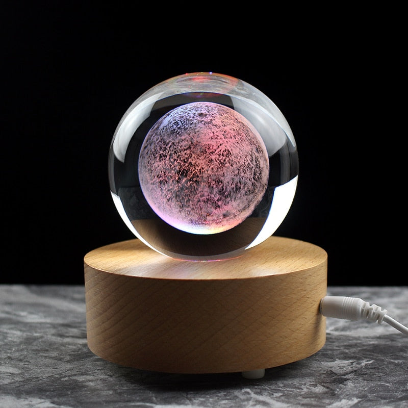 60MM80MM 3D Crystal Moon Ball Glass Sphere Snow Globe Laser Engraved Solar System Miniature Model Home Decor Astronomy Gift - TIKIJTRONICS 0 SPECIFICATIONSOrigin: ES(Origin)Material: Crystal TIKIJTRONICS  (Store description)