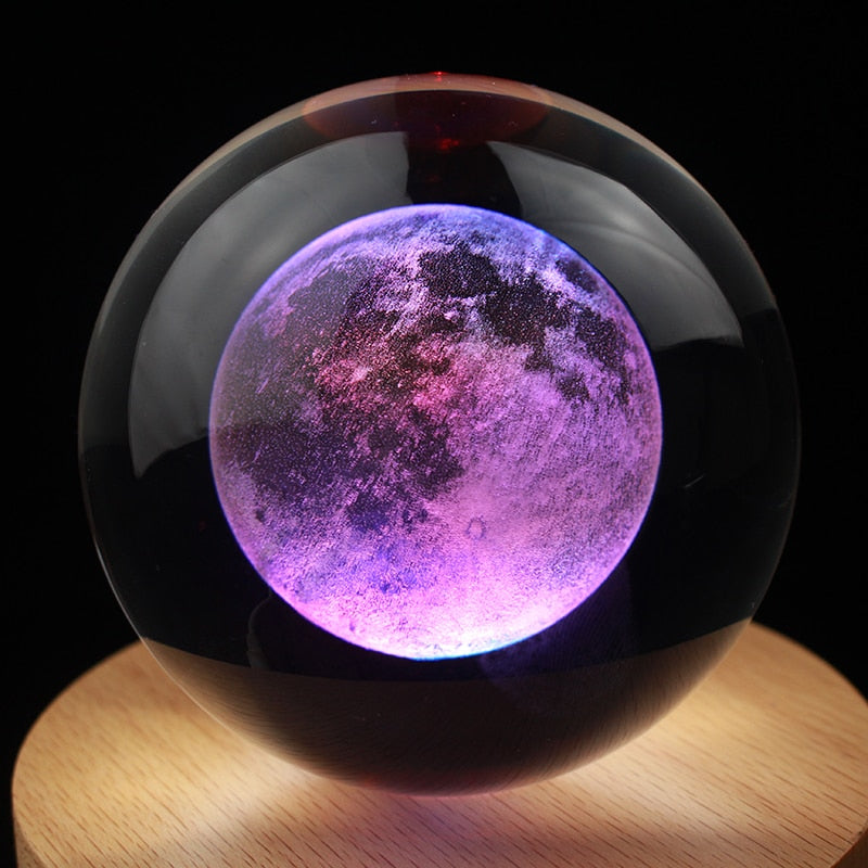 60MM80MM 3D Crystal Moon Ball Glass Sphere Snow Globe Laser Engraved Solar System Miniature Model Home Decor Astronomy Gift - TIKIJTRONICS 0 SPECIFICATIONSOrigin: ES(Origin)Material: Crystal TIKIJTRONICS  (Store description)