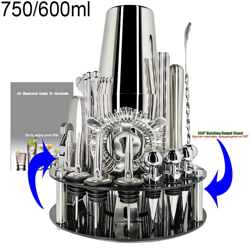 750ml/600ml Stainless Steel Bar Cocktail Shaker Set Barware Tools Shaker Sets with Wooden Rack - TIKIJTRONICS 0 SPECIFICATIONSType: Bar ToolsShaker Capacity: 750ml or 550mlOrigin: Mainland ChinaModel Number: 3162Metal Type: Stainless SteelMaterial: MetalJigger Capacity: 15/30mlItem Name: Stainless Steel Cocktail ShakerFeature: Eco-FriendlyDiameter: 5-10cmCertification: LFGBBrand Name: BROTHERNEMCOBar Tools Type: Cocktail Shakers TIKIJTRONICS  (Store description)