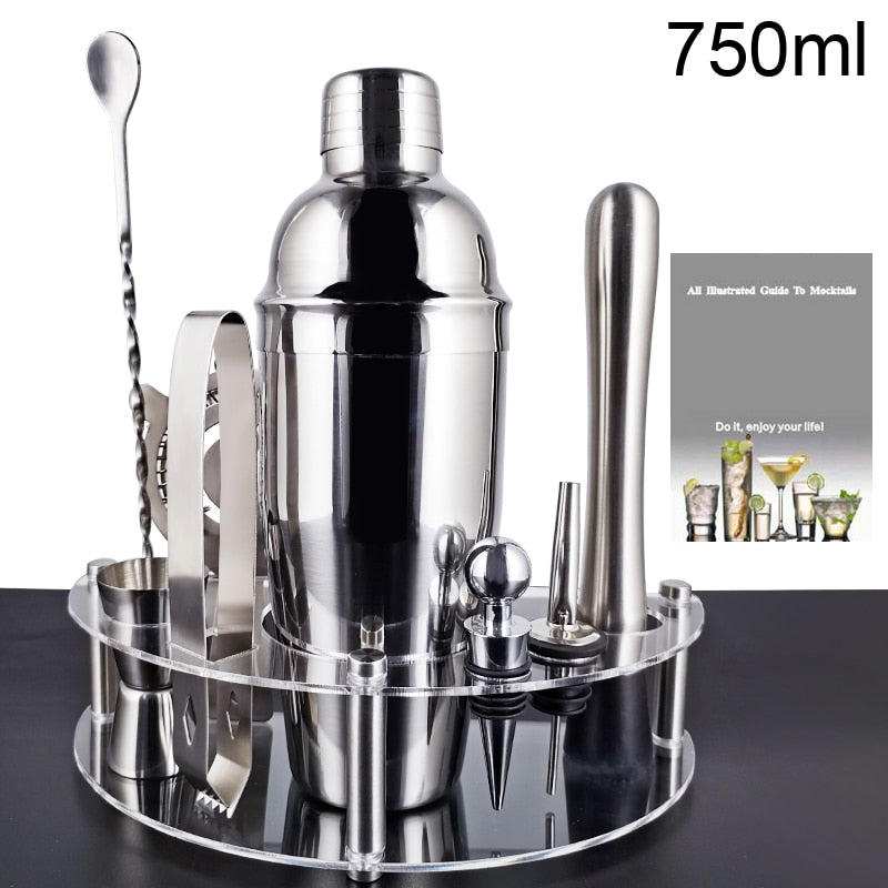 750ml/600ml Stainless Steel Bar Cocktail Shaker Set Barware Tools Shaker Sets with Wooden Rack - TIKIJTRONICS 0 SPECIFICATIONSType: Bar ToolsShaker Capacity: 750ml or 550mlOrigin: Mainland ChinaModel Number: 3162Metal Type: Stainless SteelMaterial: MetalJigger Capacity: 15/30mlItem Name: Stainless Steel Cocktail ShakerFeature: Eco-FriendlyDiameter: 5-10cmCertification: LFGBBrand Name: BROTHERNEMCOBar Tools Type: Cocktail Shakers TIKIJTRONICS  (Store description)