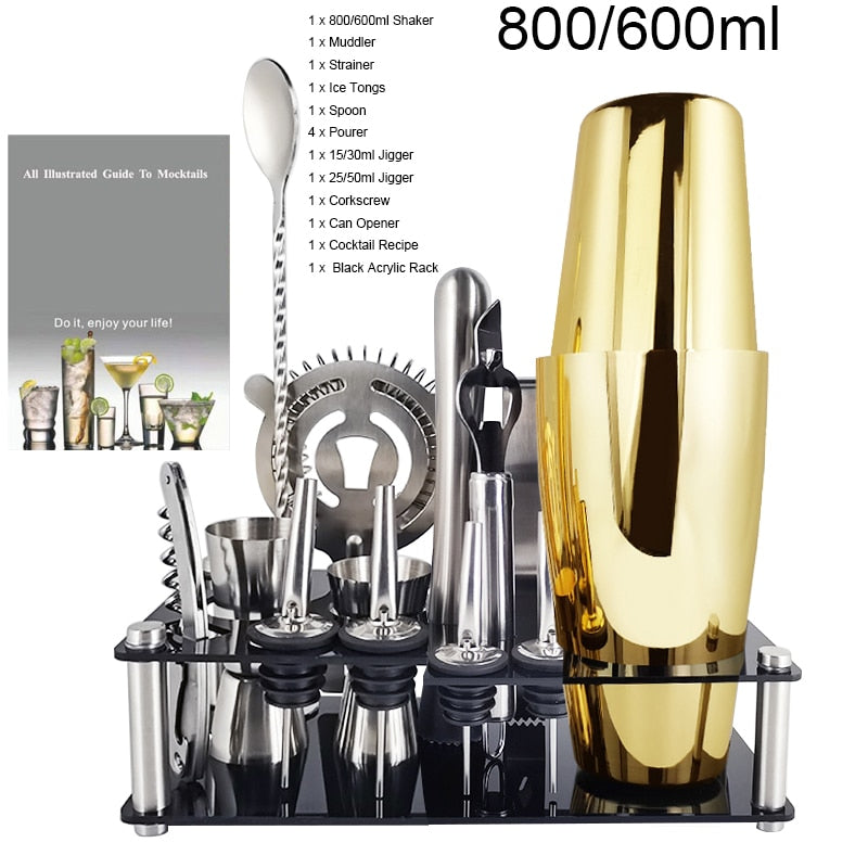 750ml/600ml Stainless Steel Bar Cocktail Shaker Set Barware Tools Shaker Sets with Wooden Rack - TIKIJTRONICS 0 SPECIFICATIONSType: Bar ToolsShaker Capacity: 750ml or 550mlOrigin: Mainland ChinaModel Number: 3162Metal Type: Stainless SteelMaterial: MetalJigger Capacity: 15/30mlItem Name: Stainless Steel Cocktail ShakerFeature: Eco-FriendlyDiameter: 5-10cmCertification: LFGBBrand Name: BROTHERNEMCOBar Tools Type: Cocktail Shakers TIKIJTRONICS  (Store description)