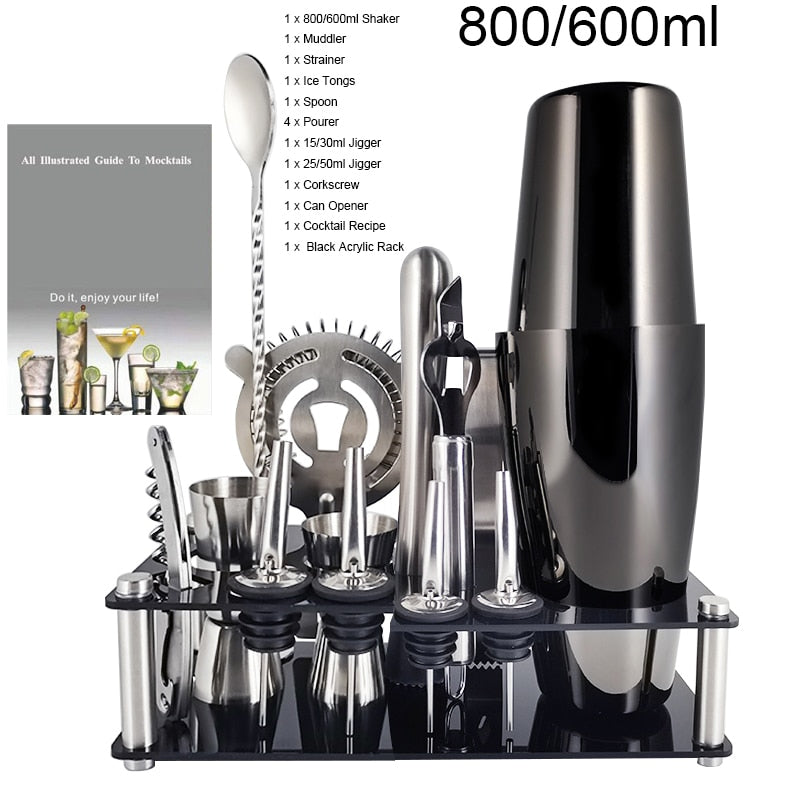 750ml/600ml Stainless Steel Bar Cocktail Shaker Set Barware Tools Shaker Sets with Wooden Rack - TIKIJTRONICS 0 SPECIFICATIONSType: Bar ToolsShaker Capacity: 750ml or 550mlOrigin: Mainland ChinaModel Number: 3162Metal Type: Stainless SteelMaterial: MetalJigger Capacity: 15/30mlItem Name: Stainless Steel Cocktail ShakerFeature: Eco-FriendlyDiameter: 5-10cmCertification: LFGBBrand Name: BROTHERNEMCOBar Tools Type: Cocktail Shakers TIKIJTRONICS  (Store description)