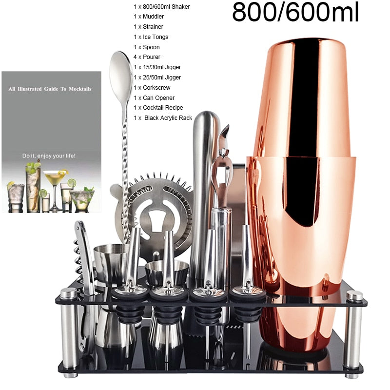 750ml/600ml Stainless Steel Bar Cocktail Shaker Set Barware Tools Shaker Sets with Wooden Rack - TIKIJTRONICS 0 SPECIFICATIONSType: Bar ToolsShaker Capacity: 750ml or 550mlOrigin: Mainland ChinaModel Number: 3162Metal Type: Stainless SteelMaterial: MetalJigger Capacity: 15/30mlItem Name: Stainless Steel Cocktail ShakerFeature: Eco-FriendlyDiameter: 5-10cmCertification: LFGBBrand Name: BROTHERNEMCOBar Tools Type: Cocktail Shakers TIKIJTRONICS  (Store description)