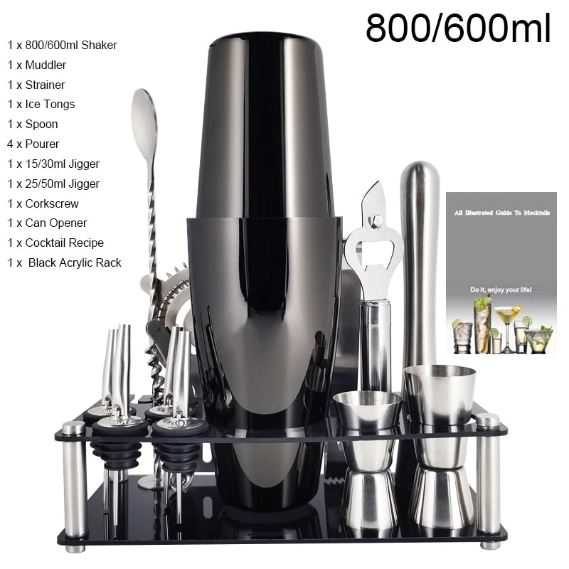 750ml/600ml Stainless Steel Bar Cocktail Shaker Set Barware Tools Shaker Sets with Wooden Rack - TIKIJTRONICS 0 SPECIFICATIONSType: Bar ToolsShaker Capacity: 750ml or 550mlOrigin: Mainland ChinaModel Number: 3162Metal Type: Stainless SteelMaterial: MetalJigger Capacity: 15/30mlItem Name: Stainless Steel Cocktail ShakerFeature: Eco-FriendlyDiameter: 5-10cmCertification: LFGBBrand Name: BROTHERNEMCOBar Tools Type: Cocktail Shakers TIKIJTRONICS  (Store description)