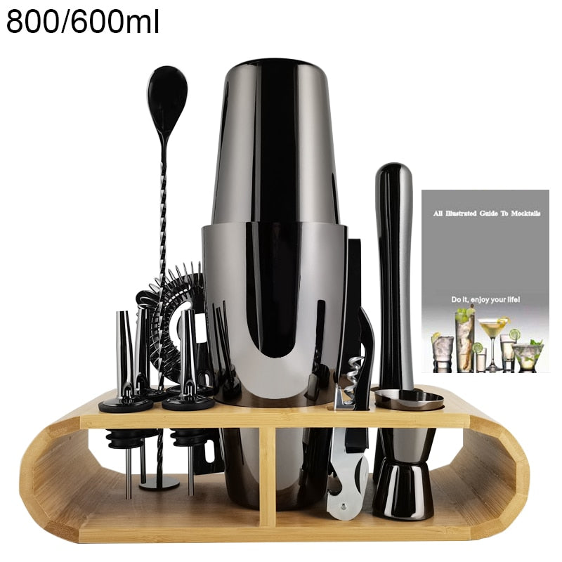 750ml/600ml Stainless Steel Bar Cocktail Shaker Set Barware Tools Shaker Sets with Wooden Rack - TIKIJTRONICS 0 SPECIFICATIONSType: Bar ToolsShaker Capacity: 750ml or 550mlOrigin: Mainland ChinaModel Number: 3162Metal Type: Stainless SteelMaterial: MetalJigger Capacity: 15/30mlItem Name: Stainless Steel Cocktail ShakerFeature: Eco-FriendlyDiameter: 5-10cmCertification: LFGBBrand Name: BROTHERNEMCOBar Tools Type: Cocktail Shakers TIKIJTRONICS  (Store description)