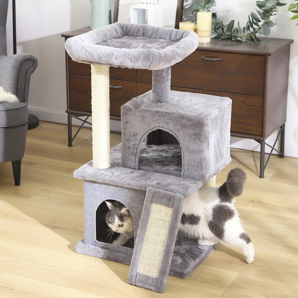 9 Kinds Domestic Delivery Cat Tree House Tower Condo Cat Scratching Post for Indoor Kitten Jumping Toy with Ladder Playing Tree - TIKIJTRONICS 0 SPECIFICATIONSWarehouse: Canada/USA/EU/RussiaType: catsType: Cat Tree Cando/Cat ToysSKU: AMT0005,AMT0012GY,AMT0014GY,AWJ0420,AMT0032NBOrigin: Mainland ChinaNo. of Tiers: Four LayersMaterial: WoodKind: Cat kittenItem Type: cat treesColor: Gray/BeigeCN: ZhejiangBrand Name: PAWZ Road TIKIJTRONICS  (Store description)