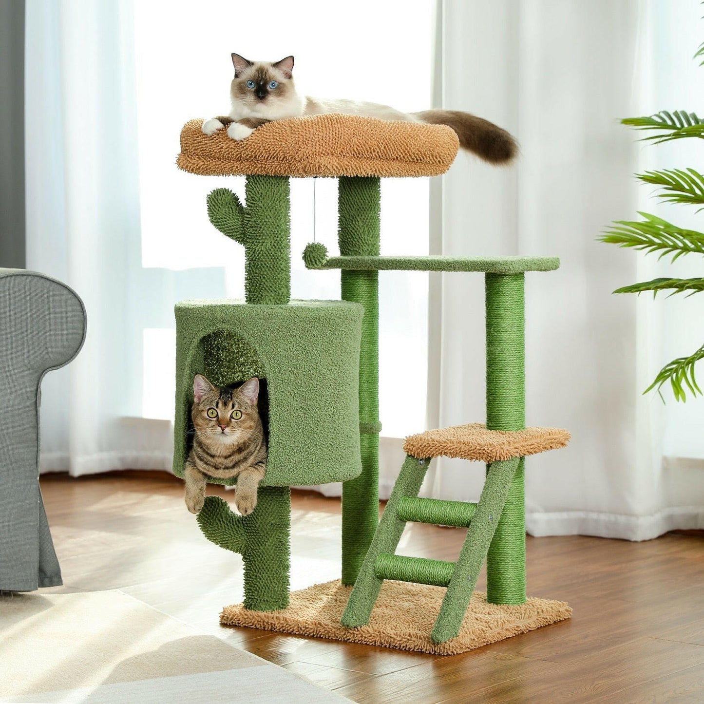 H90.5CM Cactus Cat Tree with Natural Sisal Scratching Post Board for Cat Perch Condo Kitty Play House rascador gato arbre à chat - TIKIJTRONICS 0 SPECIFICATIONSWeight:: 9kgType: catsShap: Cactus HouseSKU: AMT0128SC/AMT0133/AMT0141Origin: Mainland ChinaNo. of Tiers: Three-LayerMaterial: WoodItem Type: cat treesHeight: 90.5cm/83.5cmColor: Green+BrownCN: ZhejiangBrand Name: PAWZ Road TIKIJTRONICS  (Store description)