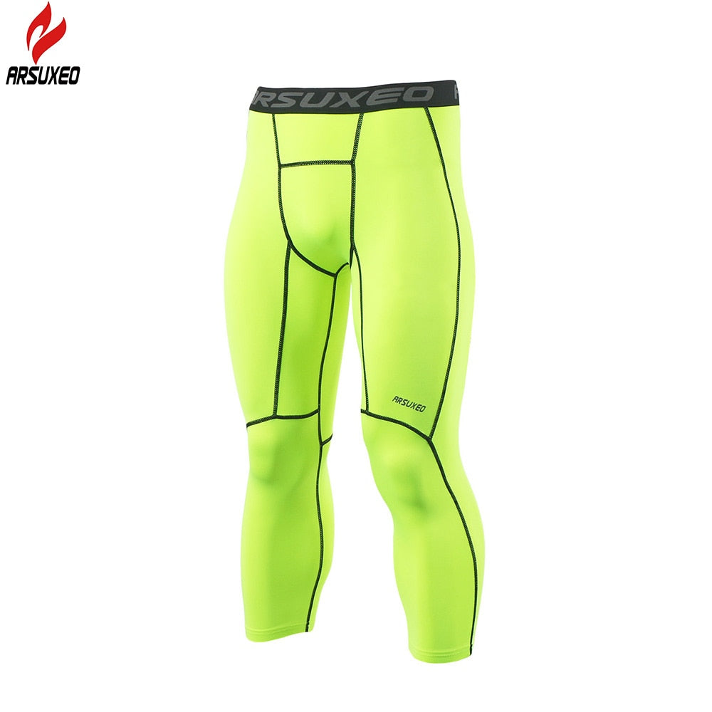 ARSUXEO New Men's Running Tights Compression Sport Leggings Gym Fitness Sportswear Training Yoga Pants for Men Cropped Trousers - Premium 0 from TIKIJTRONICS - Just $14.39! Shop now at TIKIJTRONICS