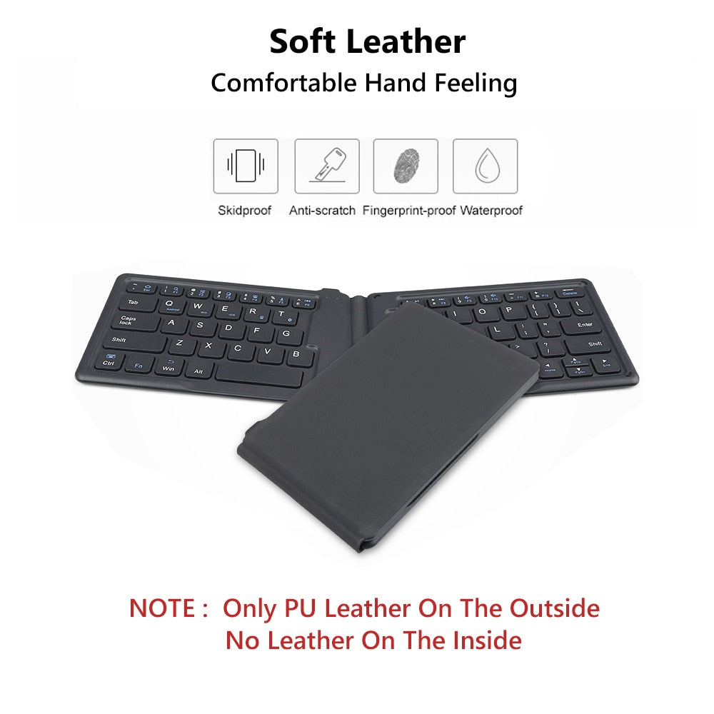 AVATTO A20 Portable Leather Folding Mini Bluetooth Keyboard Foldable Wireless Keypad for iphone,android phone,Tablet,ipad,PC - Premium 0 from TIKIJTRONICS - Just $24.91! Shop now at TIKIJTRONICS