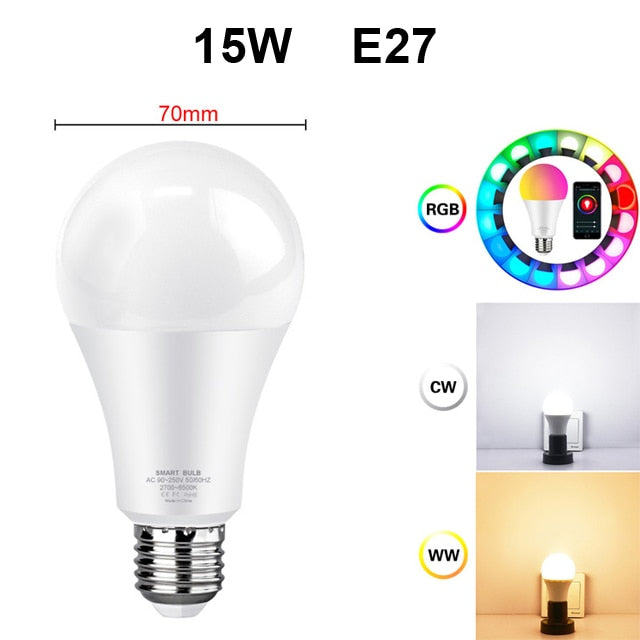 AVATTO Tuya 15W WiFi Smart Home Light Bulb, E27 RGB LED Lamp Dimmable with Smart Life APP, Voice Control for Google Home, Alexa - TIKIJTRONICS 0 SPECIFICATIONSState of Assembly: Ready-to-GoOrigin: Mainland ChinaModel Number: WB01Model Number: wifi light bulbCompatible: Google Assistant , AlexaCompatibility: All CompatibleColor temperature: Cold White / Warm WhiteCertification: CECamera Equipped: NoBrand Name: AVATTOAPP: Smart life / tuya TIKIJTRONICS  (Store description)