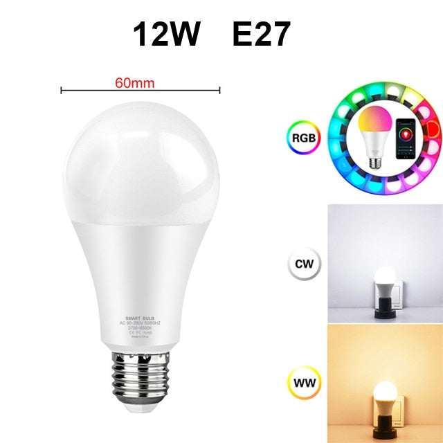 AVATTO Tuya 15W WiFi Smart Home Light Bulb, E27 RGB LED Lamp Dimmable with Smart Life APP, Voice Control for Google Home, Alexa - TIKIJTRONICS 0 SPECIFICATIONSState of Assembly: Ready-to-GoOrigin: Mainland ChinaModel Number: WB01Model Number: wifi light bulbCompatible: Google Assistant , AlexaCompatibility: All CompatibleColor temperature: Cold White / Warm WhiteCertification: CECamera Equipped: NoBrand Name: AVATTOAPP: Smart life / tuya TIKIJTRONICS  (Store description)