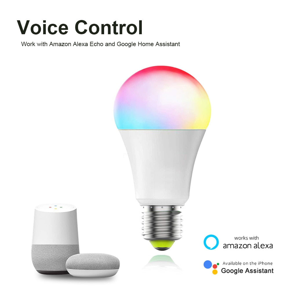 AVATTO Tuya 15W WiFi Smart Home Light Bulb, E27 RGB LED Lamp Dimmable with Smart Life APP, Voice Control for Google Home, Alexa - TIKIJTRONICS 0 SPECIFICATIONSState of Assembly: Ready-to-GoOrigin: Mainland ChinaModel Number: WB01Model Number: wifi light bulbCompatible: Google Assistant , AlexaCompatibility: All CompatibleColor temperature: Cold White / Warm WhiteCertification: CECamera Equipped: NoBrand Name: AVATTOAPP: Smart life / tuya TIKIJTRONICS  (Store description)