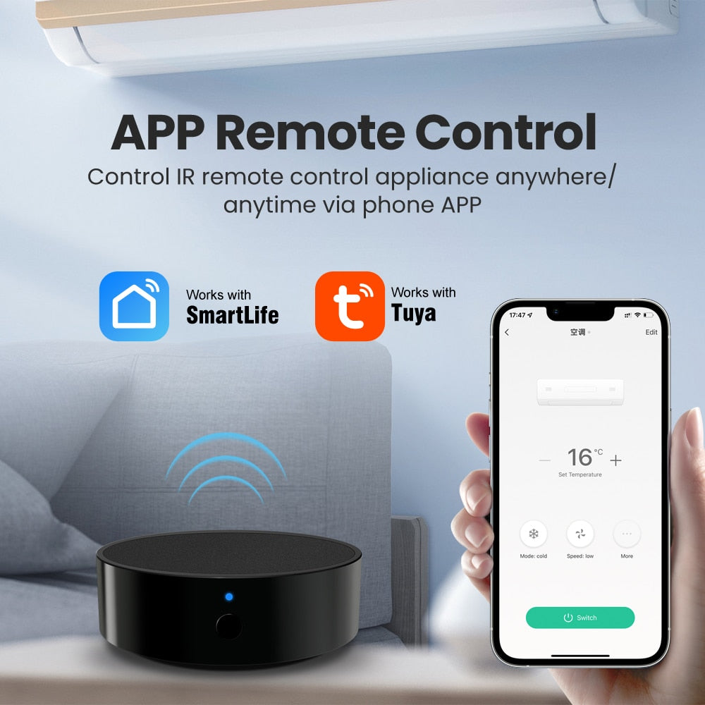 AVATTO Tuya WiFi IR Remote Control for Air Conditioner TV, Smart Home Infrared Universal Remote Controller for Alexa,Google Home - Premium 0 from TIKIJTRONICS - Just $7.42! Shop now at TIKIJTRONICS