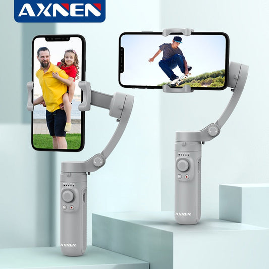 AXNEN HQ3 3-Axis Foldable Smartphone Handheld Gimbal Cellphone Video Record Vlog Stabilizer for iPhone 13 Xiaomi Huawei Samsung.