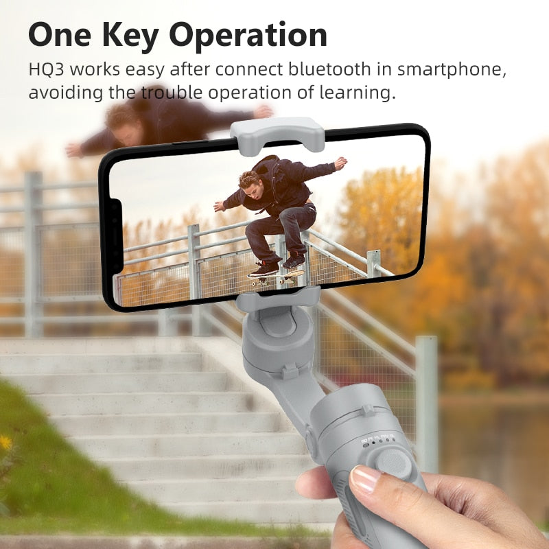 AXNEN HQ3 3-Axis Foldable Smartphone Handheld Gimbal Cellphone Video Record Vlog Stabilizer for iPhone 13 Xiaomi Huawei Samsung.