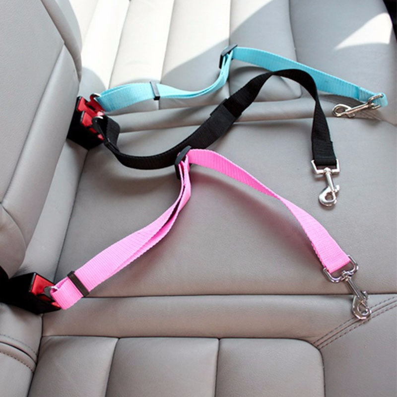 Adjustable Pet Cat Dog Car Seat  Belt Pet Seat Vehicle Dog Harness Lead Clip Safety Lever Traction Dog Collars Dog Accessoires - TIKIJTRONICS # 0