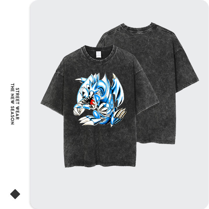 Anime Yu Gi Oh T Shirt Men Harajuku Blue Eyes White Dragon Graphic T-shirts Streetwear Casual Style Manga Tops Tees 100% Cotton - Premium 0 from TIKIJTRONICS - Just $22.15! Shop now at TIKIJTRONICS