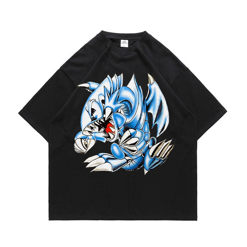 Anime Yu Gi Oh T Shirt Men Harajuku Blue Eyes White Dragon Graphic T-shirts Streetwear Casual Style Manga Tops Tees 100% Cotton - Premium 0 from TIKIJTRONICS - Just $22.15! Shop now at TIKIJTRONICS