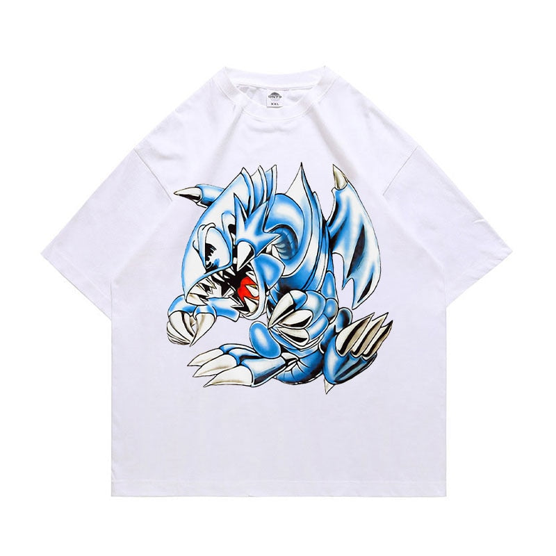 Anime Yu Gi Oh T Shirt Men Harajuku Blue Eyes White Dragon Graphic T-shirts Streetwear Casual Style Manga Tops Tees 100% Cotton - Premium 0 from TIKIJTRONICS - Just $22.15! Shop now at TIKIJTRONICS