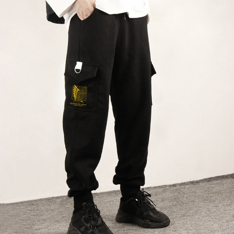 Anime Attack on Titan Sports Sweat Pants Shingeki No Kyojin Sweatpants Cosplay Costume Jogging Pants Men Women Trousers - TIKIJTRONICS 0 SPECIFICATIONSSpecial Use: CostumesSource Type: animeSource Countries: Japan and South KoreaOrigin: Mainland ChinaModel Number: PantsMaterial: Cotton , PolyesterItem Type: BottomsGender: UnisexDepartment Name: AdultComponents: PantsCharacters: Eren LeviCN: GuangdongBrand Name: Cute Unicorn TIKIJTRONICS  (Store description)