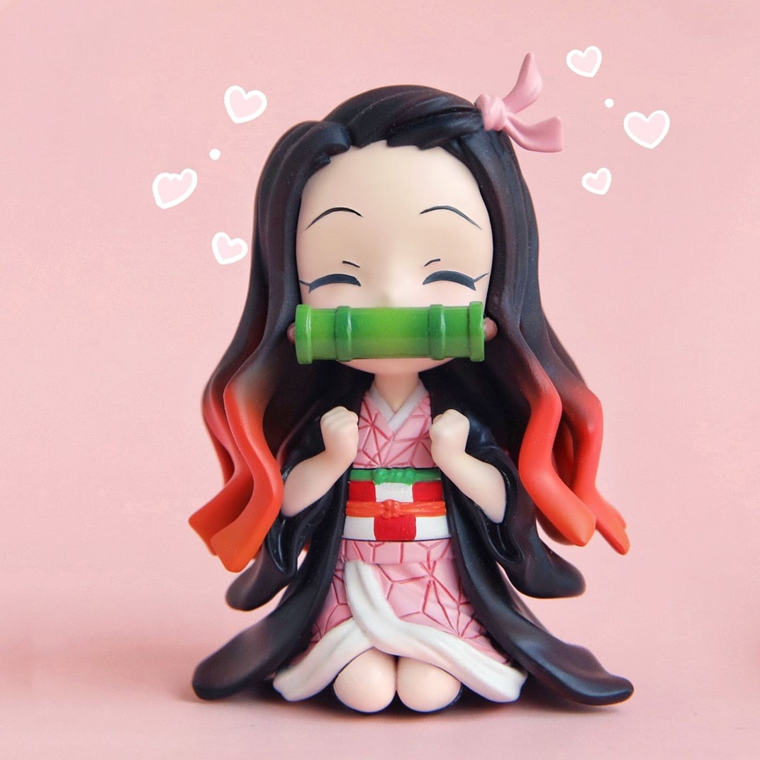 Anime GK Figure Demon Slayer Kimetsu No Yaiba Kamado Nezuko Agatsuma Zenitsu Cute Toys for Kids Collectible Model PVC Doll - TIKIJTRONICS # 0