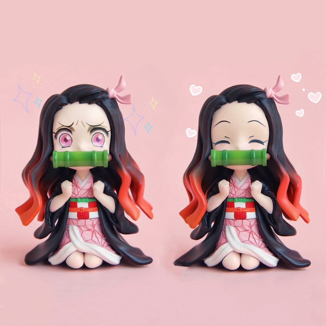 Anime GK Figure Demon Slayer Kimetsu No Yaiba Kamado Nezuko Agatsuma Zenitsu Cute Toys for Kids Collectible Model PVC Doll - TIKIJTRONICS # 0