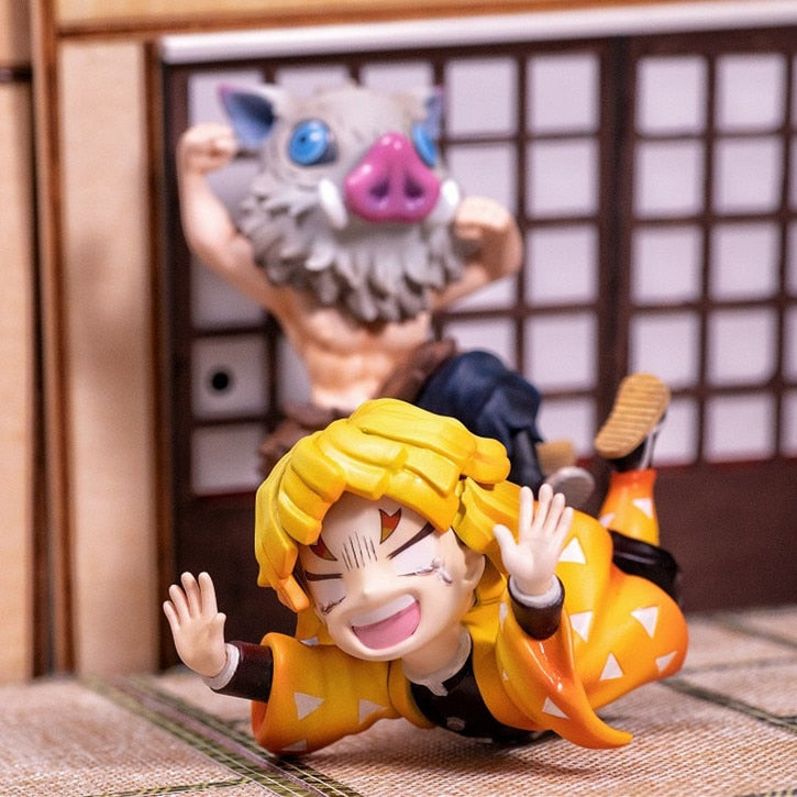 Anime GK Figure Demon Slayer Kimetsu No Yaiba Kamado Nezuko Agatsuma Zenitsu Cute Toys for Kids Collectible Model PVC Doll - TIKIJTRONICS # 0